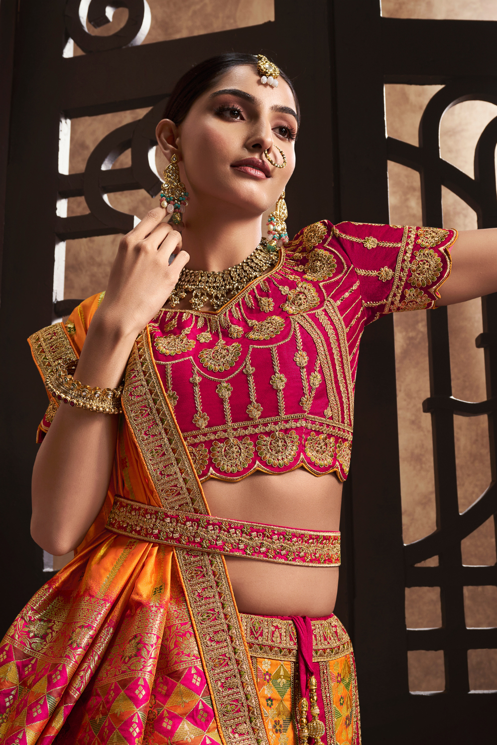 Banarasi Silk Heavy Embroidered Bridal Lehenga Choli with Dupatta