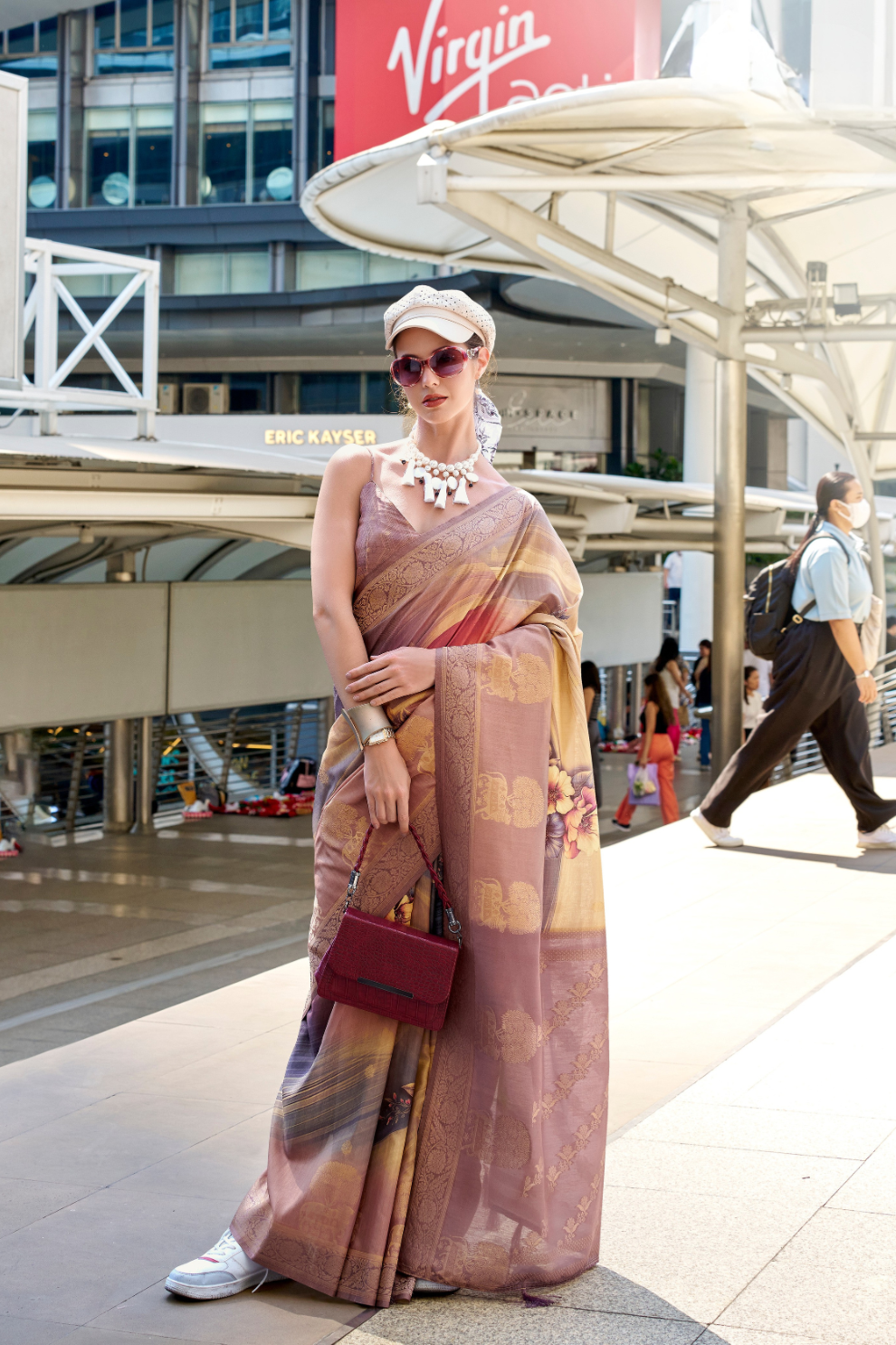 Handloom Modal Silk with Pichwai Digital Print & Zari Weaving - LaVante Fashion