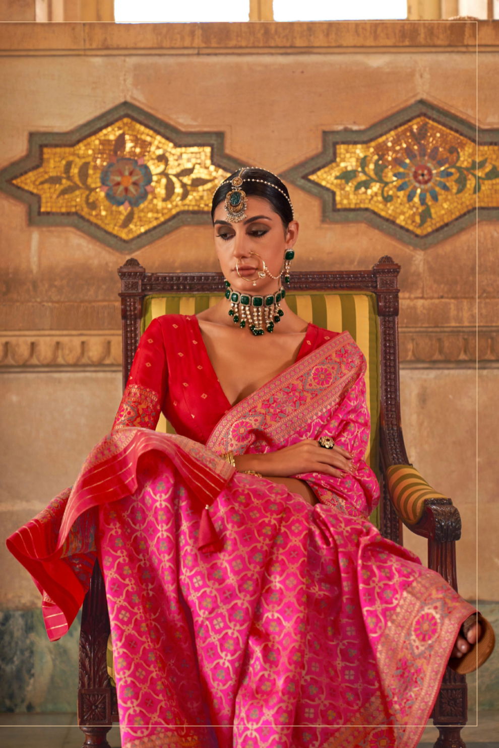 Traditional Banarasi Silk Saree with Rich Weave and Royal Appeal