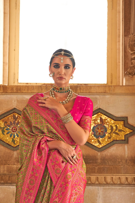 Traditional Banarasi Silk Saree with Rich Weave and Royal Appeal