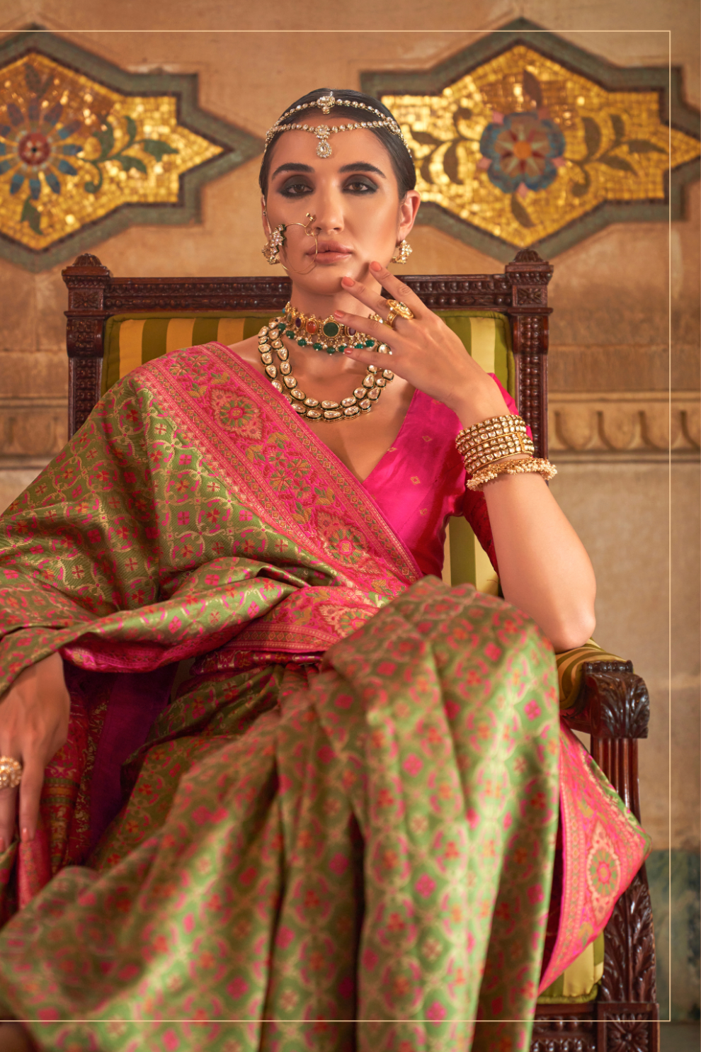Traditional Banarasi Silk Saree with Rich Weave and Royal Appeal