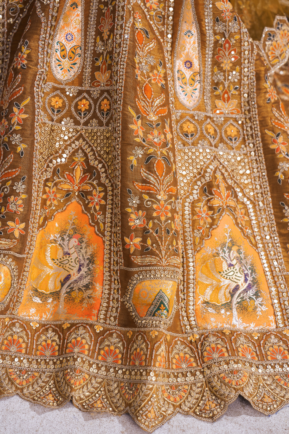 Designer Semi-Bridal Lehenga Choli with Intricate Aari & Patch Detailing