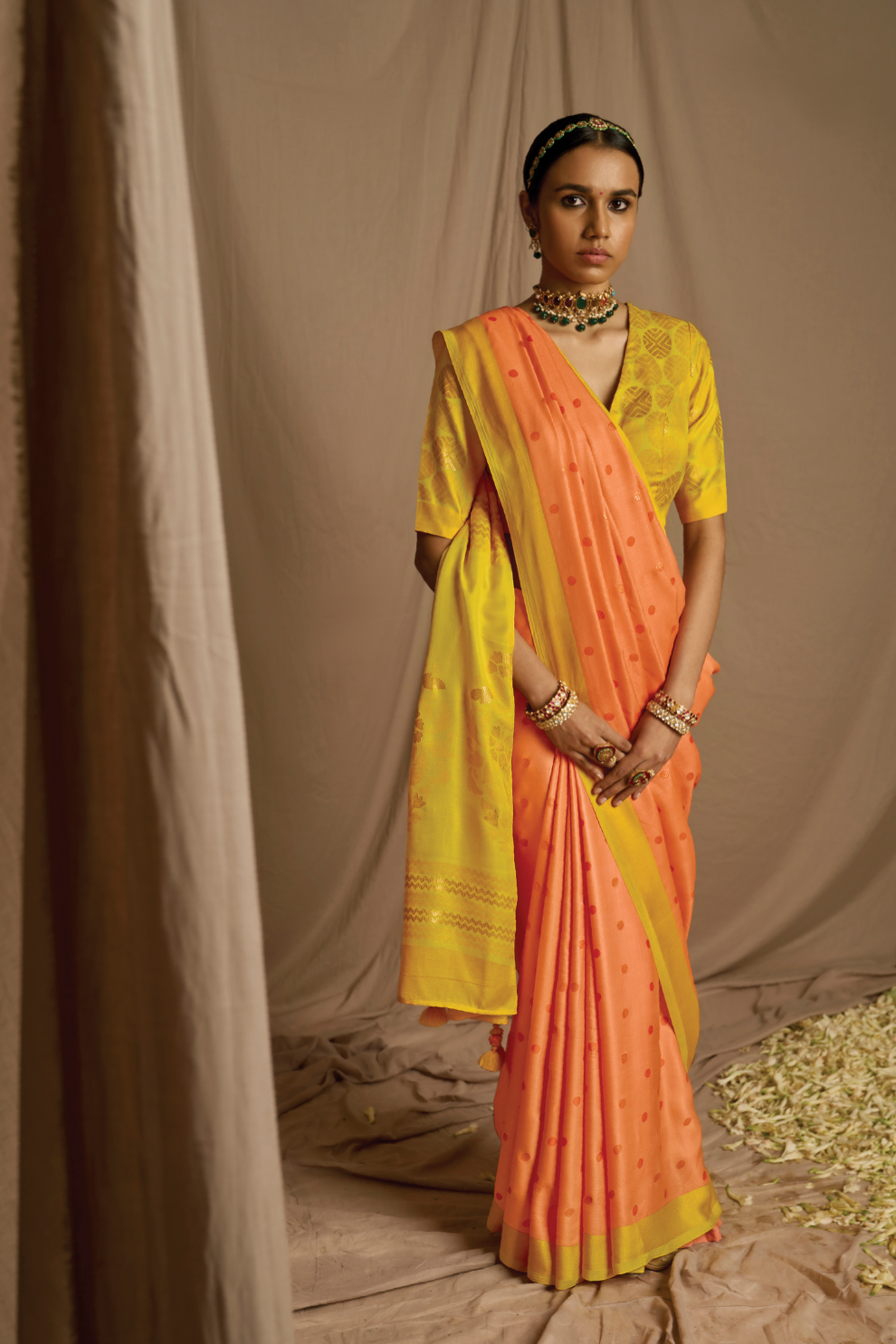 Soft Brasso Floral Printed Saree with Graceful Drape and Lightweight