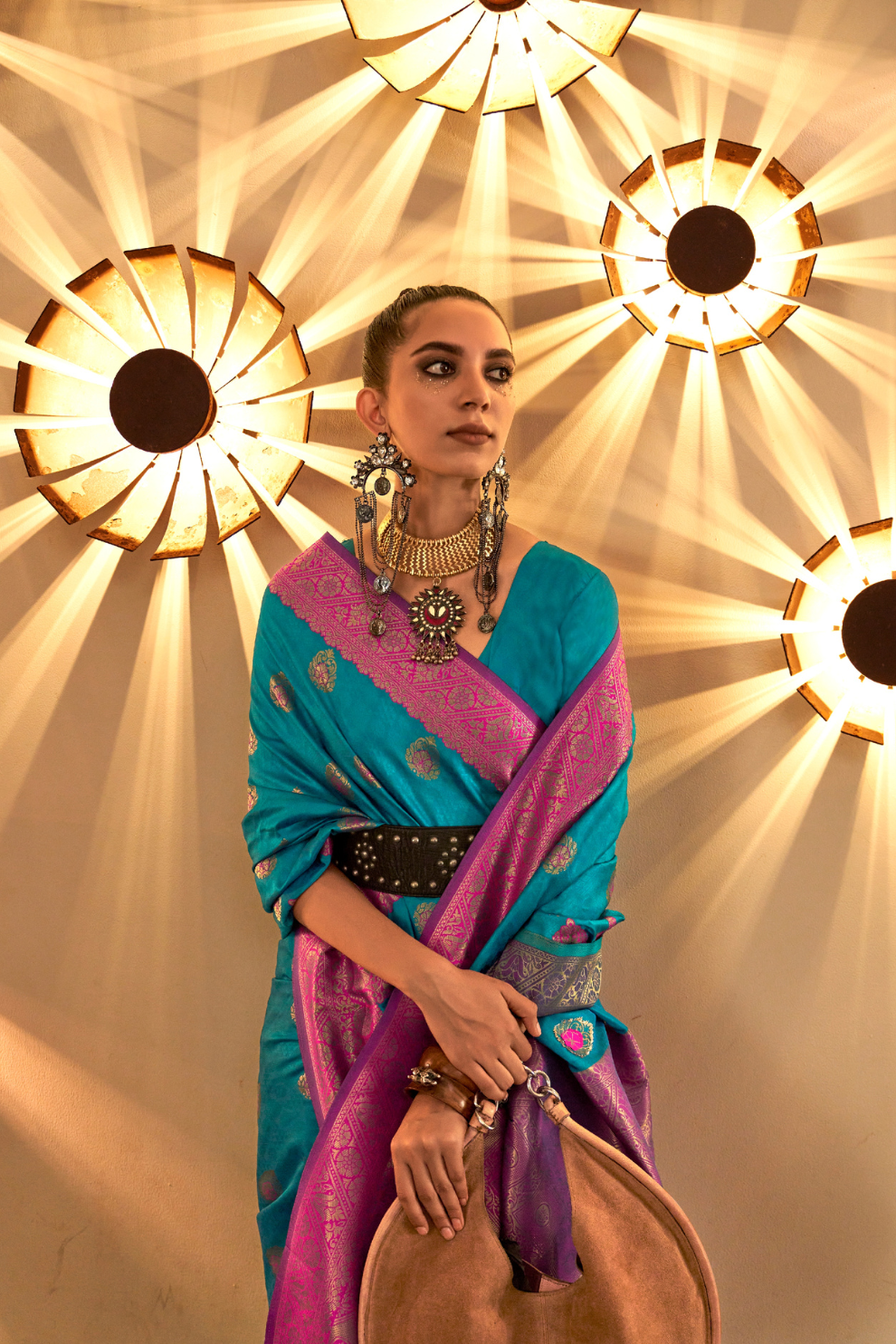 Chaap Handloom Weaving Silk Banarasi Saree with Traditional Charm