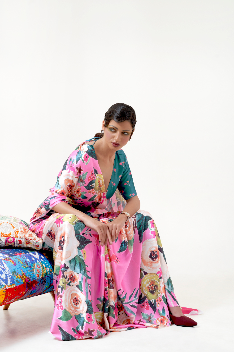 Casual Wear Satin Silk Saree with Smooth Finish