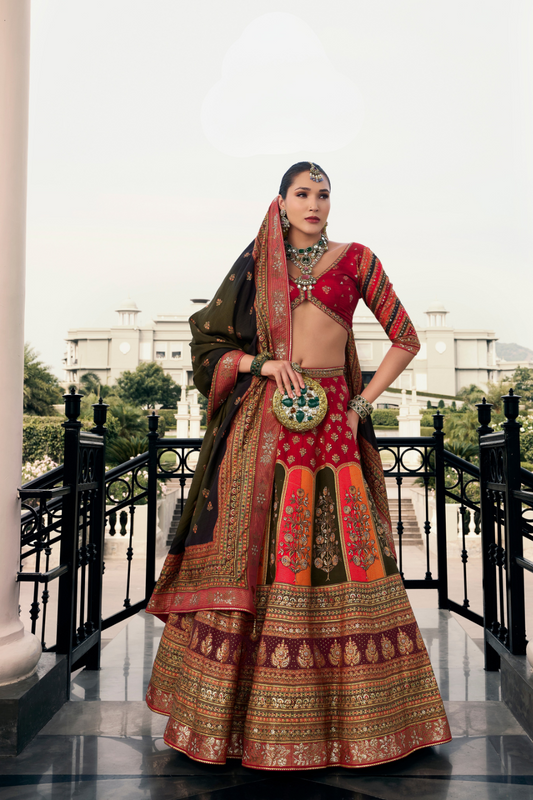 Premium Red Silk Lehenga Choli - LaVante Fashion
