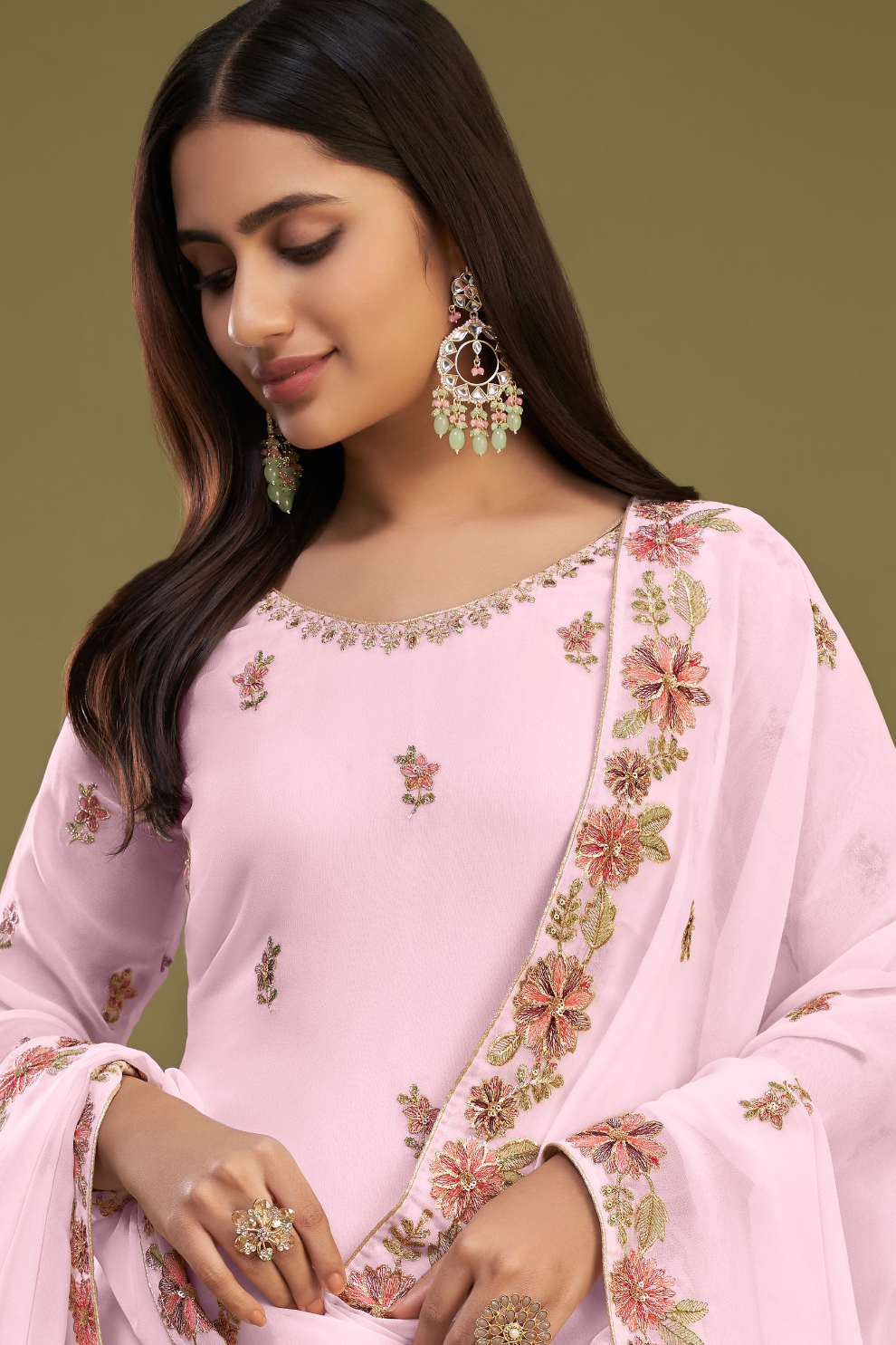 Traditional Georgette Sharara Suit With Stylish Flair
