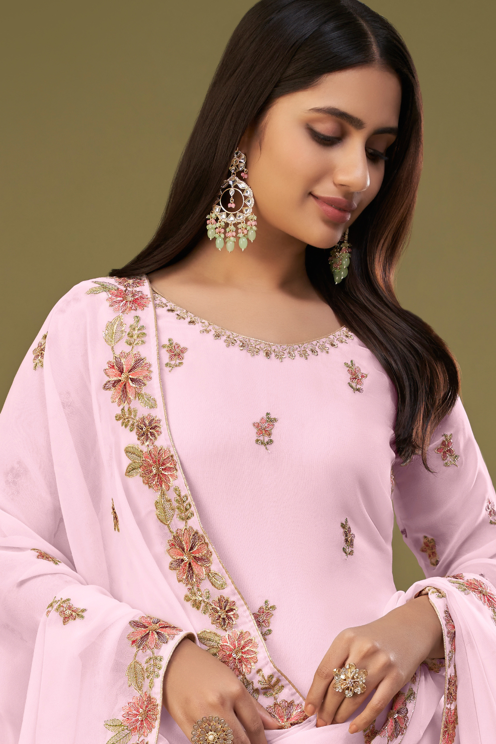 Traditional Georgette Sharara Suit With Stylish Flair