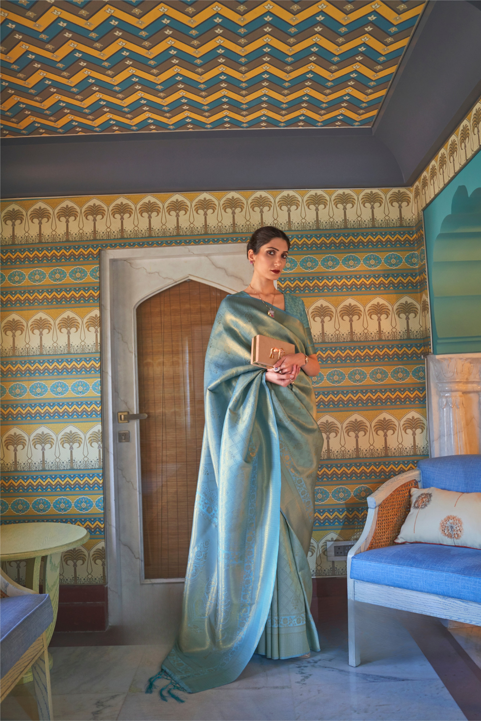 Classic Kanjivaram Silk Saree with Traditional Zari Weaving