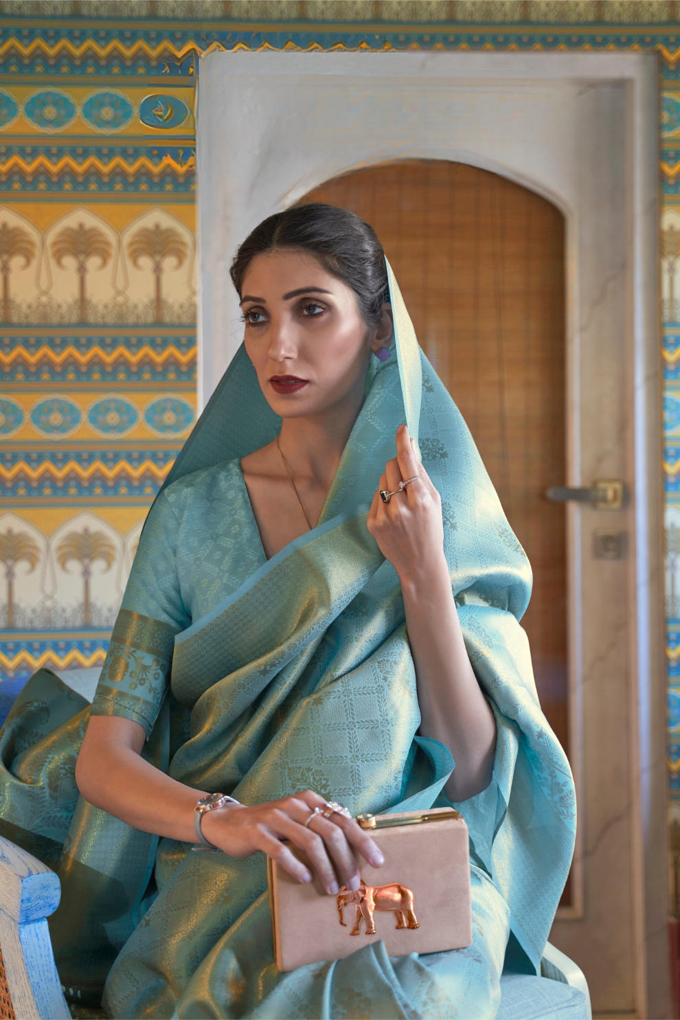 Classic Kanjivaram Silk Saree with Traditional Zari Weaving