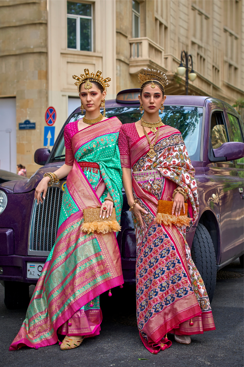 Premium Printed Saree in Polyester Viscose Silk with Shine