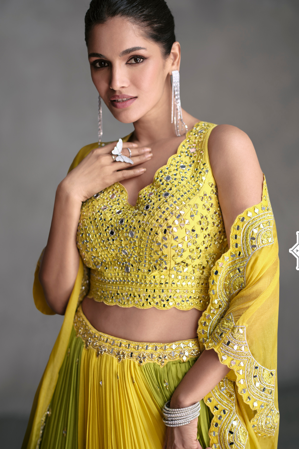 Yellow Organza Readymade Dress Featuring Delicate Sheer Fabric and Timeless Elegance
