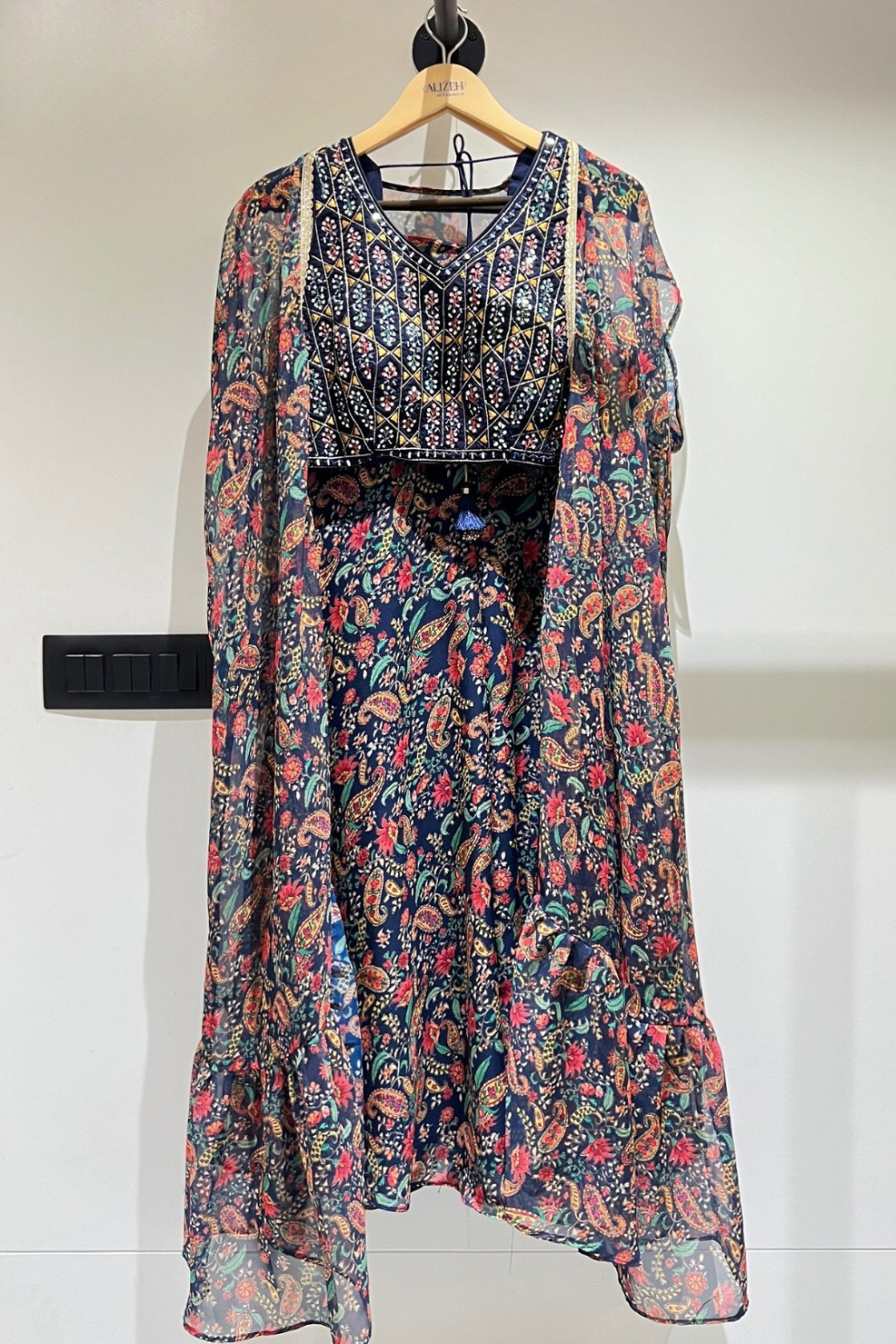 Navy Blue Georgette Readymade Sharara Suit