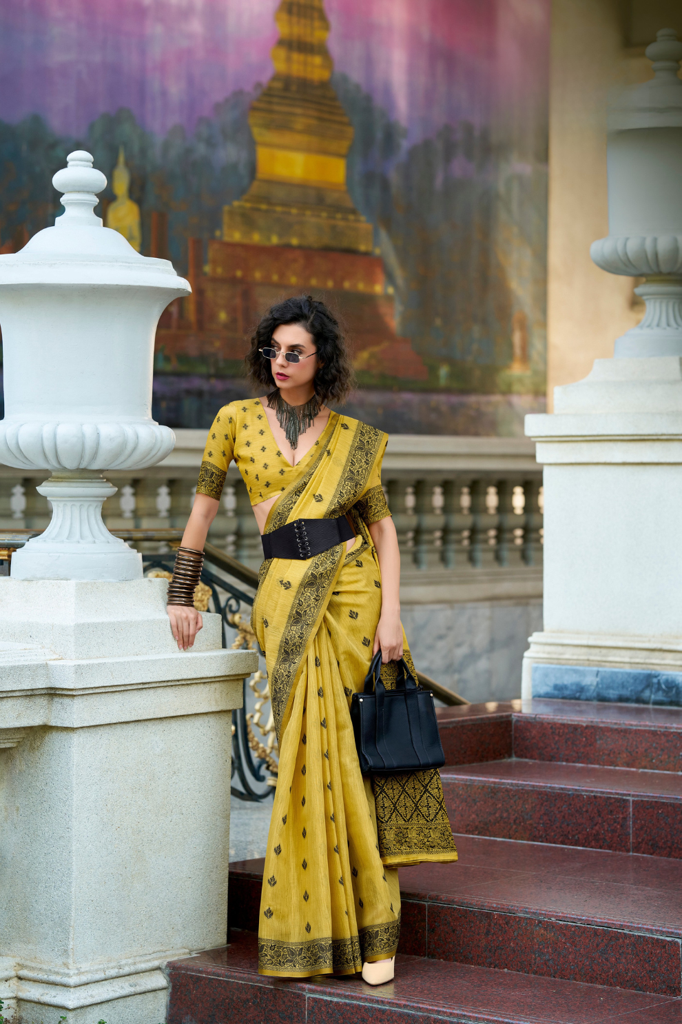 Linen Tissue Silk Saree with Soft Shine and Natural Elegance - LaVante Fashion