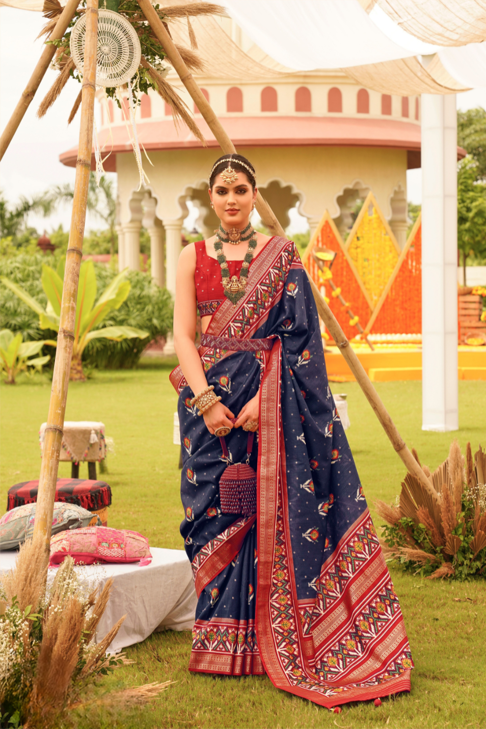 Elegant Patola Printed Art Silk Saree for Festive Wear