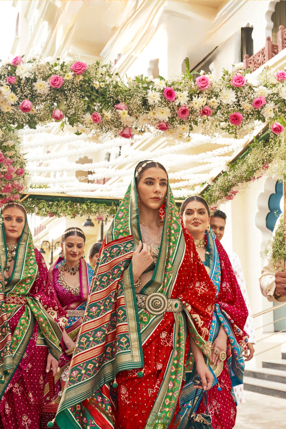 Traditional Patola Silk Saree for Weddings with Matching Blouse