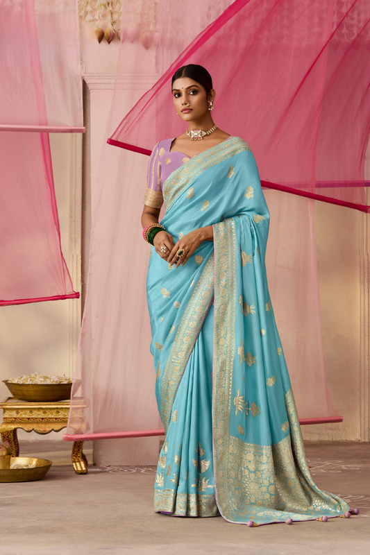 Banarasi Dola Silk Saree with Brocade Blouse Elegance