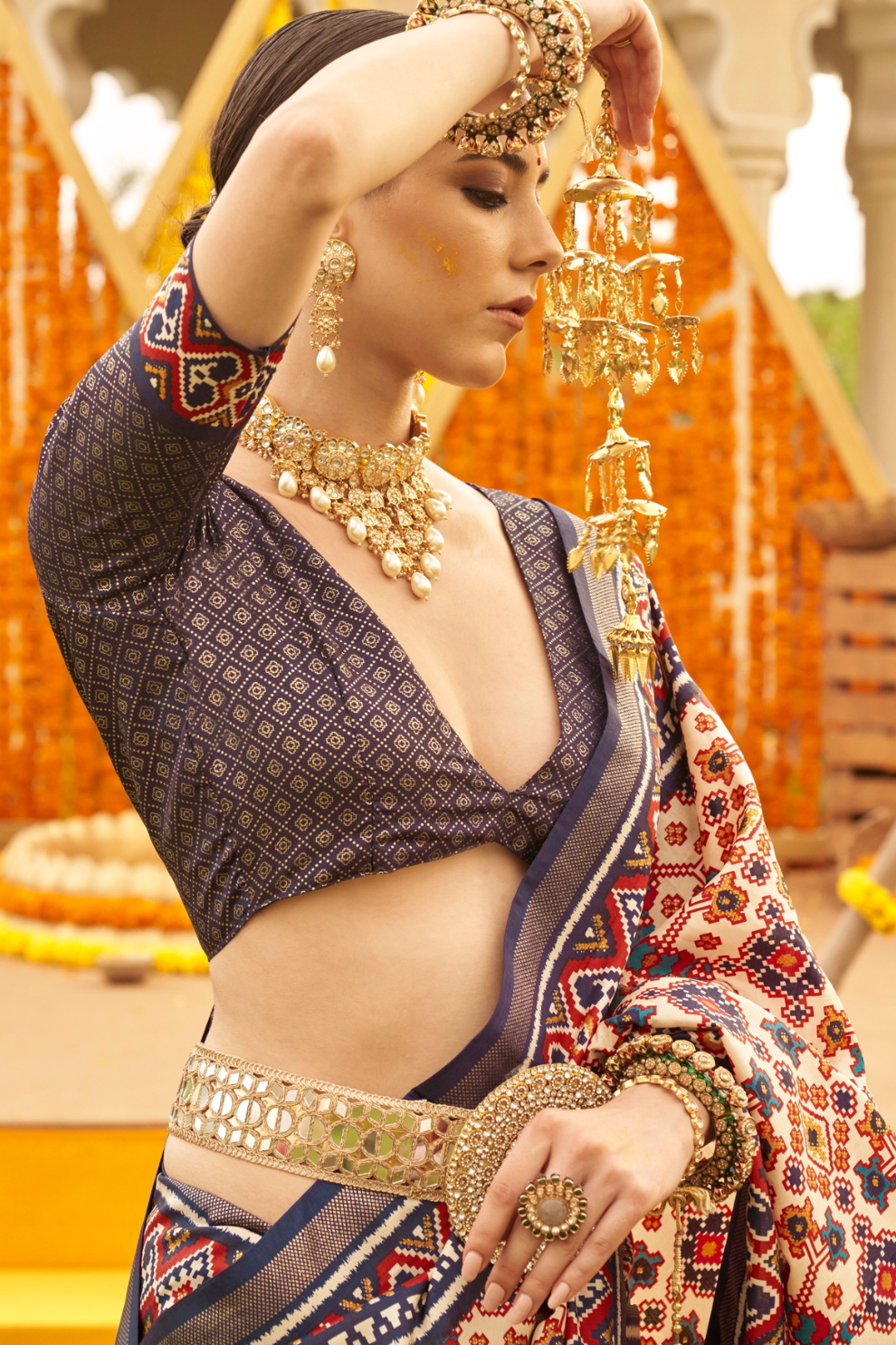 Elegant Traditional Silk Saree with Patola Print