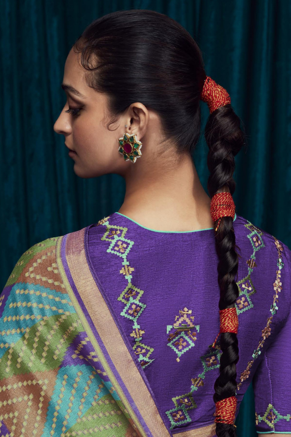 Elora Elegance Soft Brasso Silk Saree with Sequin Embroidery Sparkle