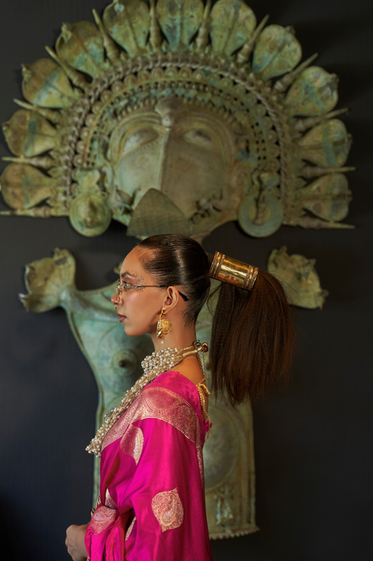 Nylon Pure Satin Handloom Weaving Saree with Subtle Elegance