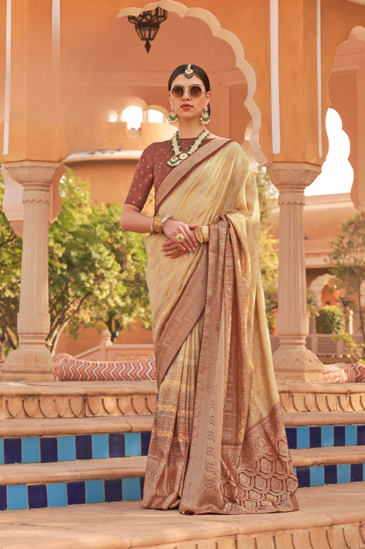 Traditional Saree Crafted in Polyester Viscose Silk Fabric