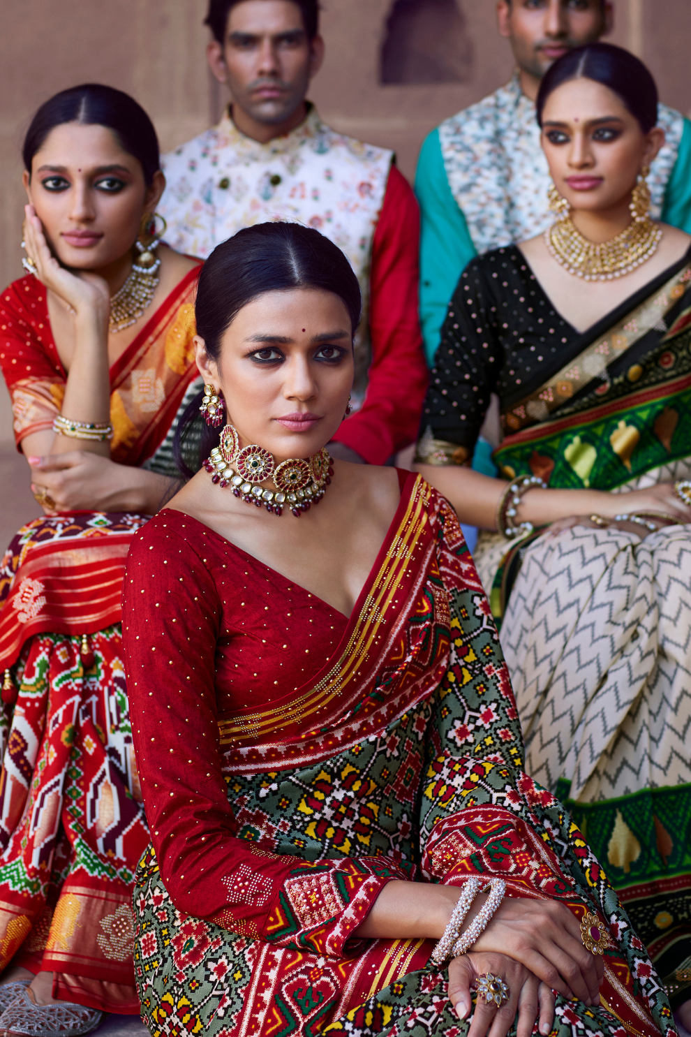 Dola Silk Saree with Ethnic Traditional  Patola Print Design