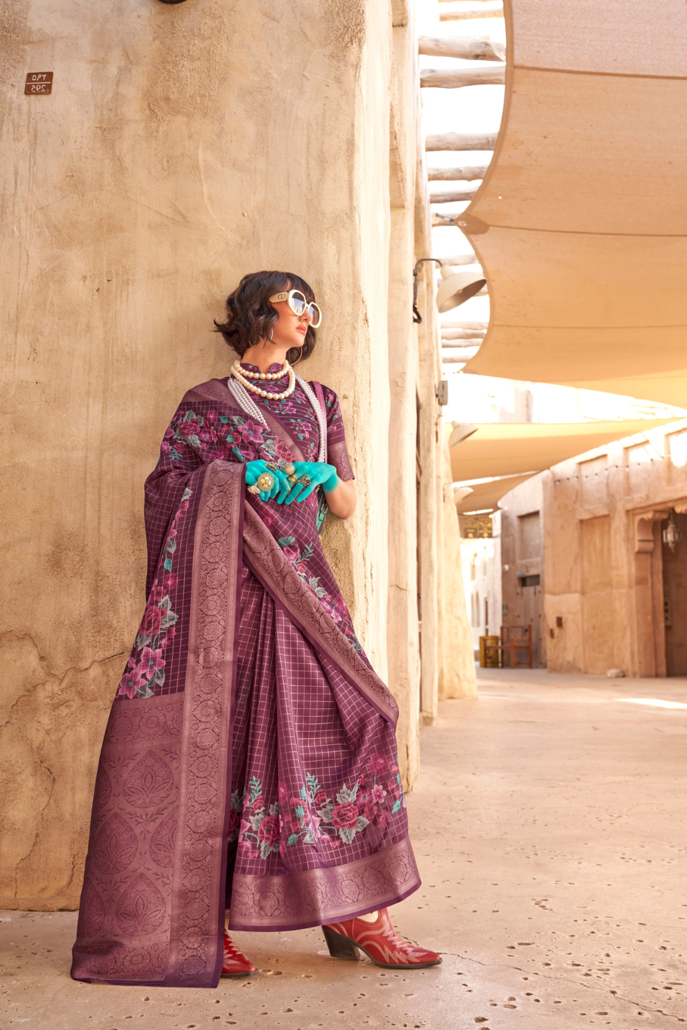 Elegant Digital Print Georgette Saree with Contemporary Design