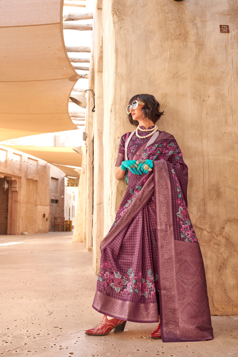 Elegant Digital Print Georgette Saree with Contemporary Design