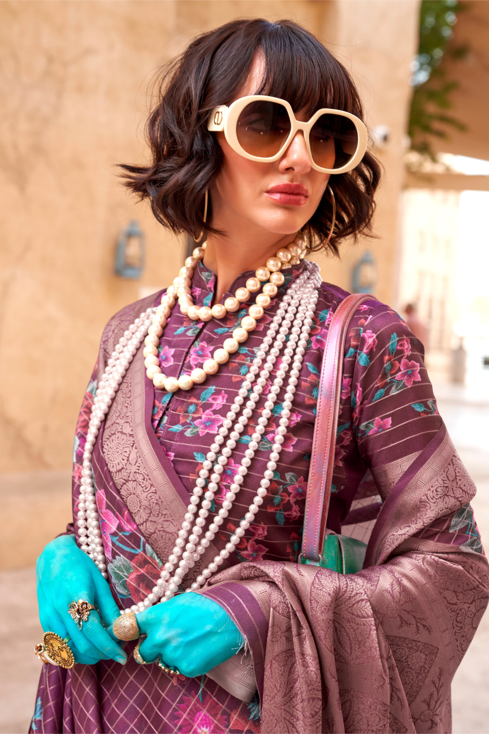 Elegant Digital Print Georgette Saree with Contemporary Design