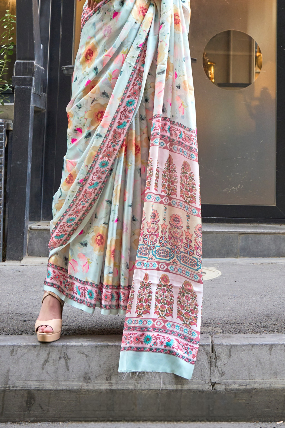 Casual Wear Satin Georgette Saree with Beautiful Digital Print