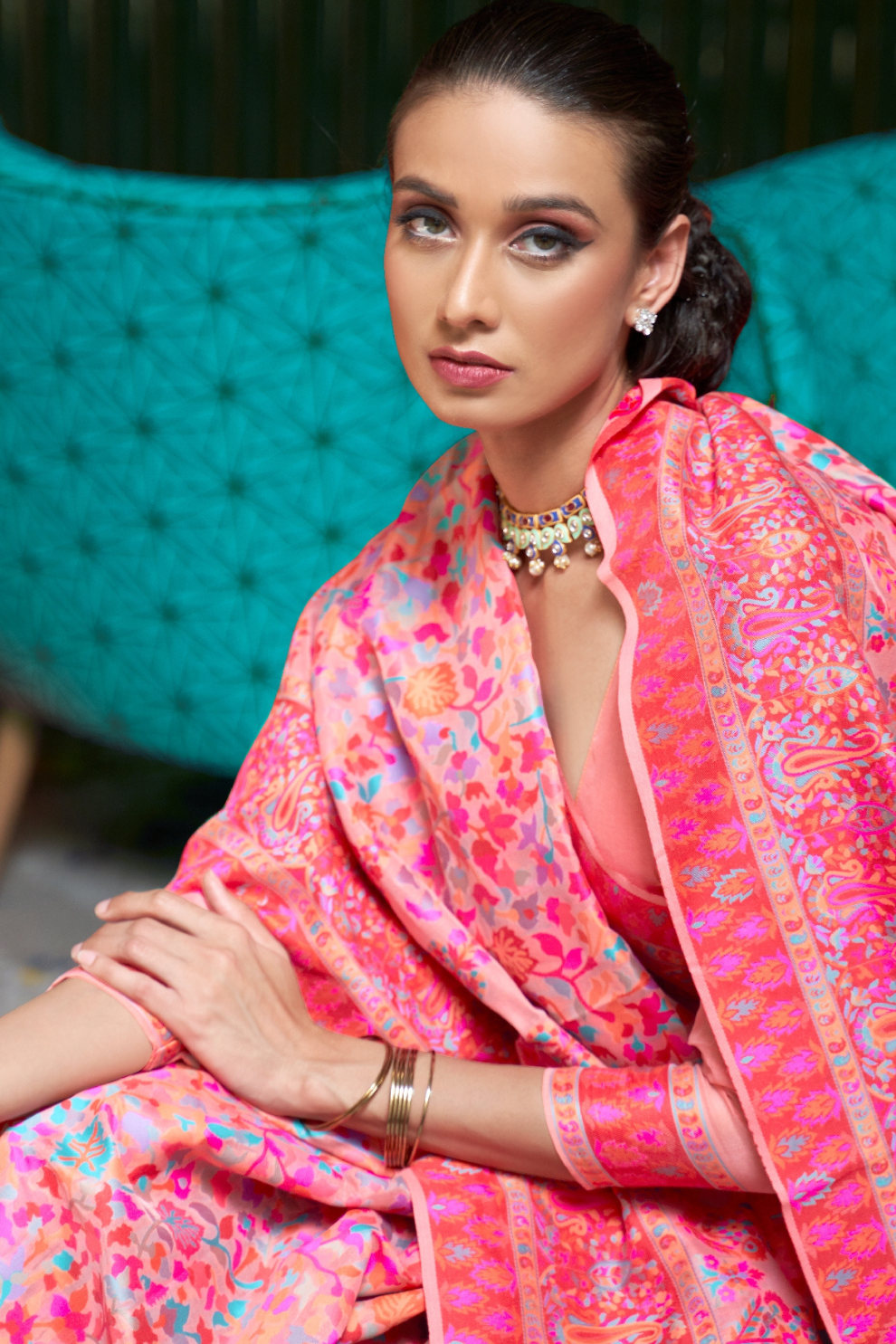 Elegant Kashmiri Kani Saree in Handloom Modal Silk