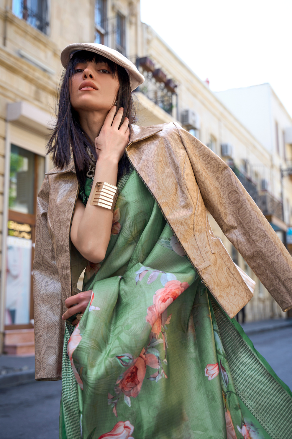 Satin Organza Saree with Elegant Weaving Touch