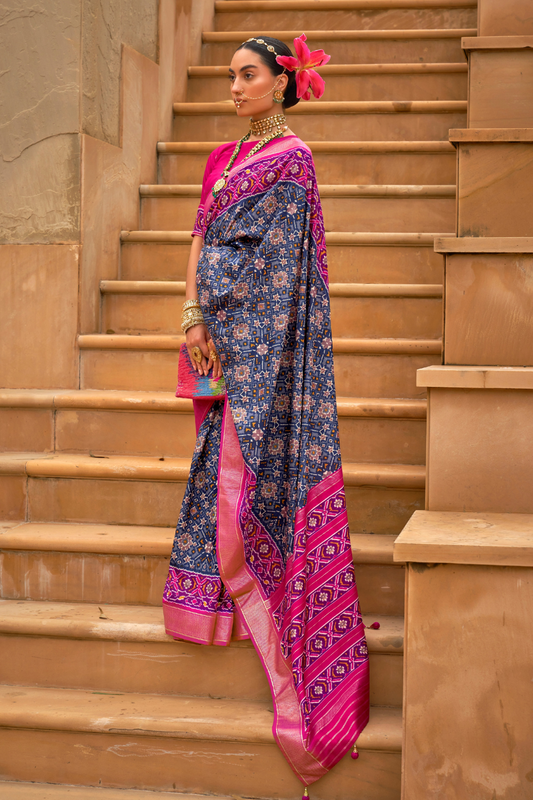 Timeless Patola Print Pure Dola Silk Saree Design