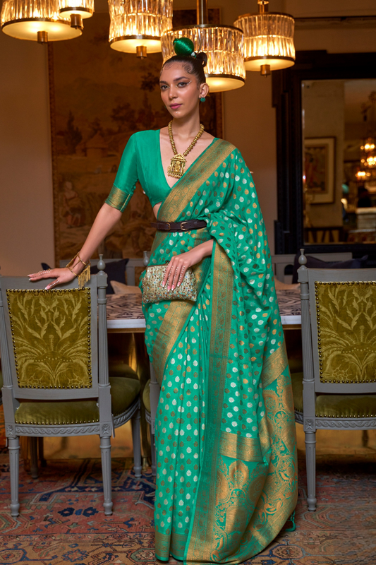 Zari Woven Silk Saree with Traditional Rich Pallu Design