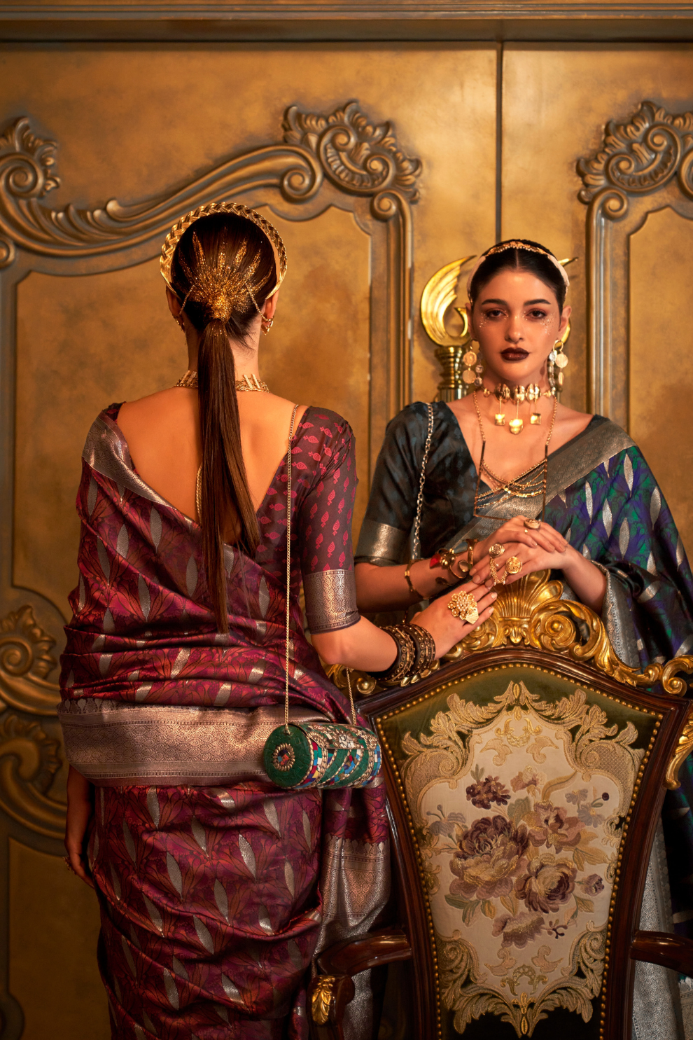 Satin Handloom Saree with Intricate Weaving Work