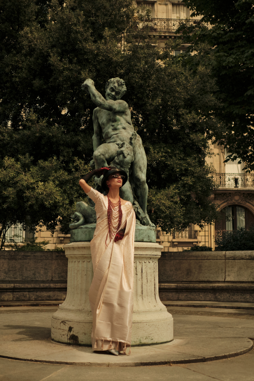 Lustrous Silk Satin Saree with Elegant Drape