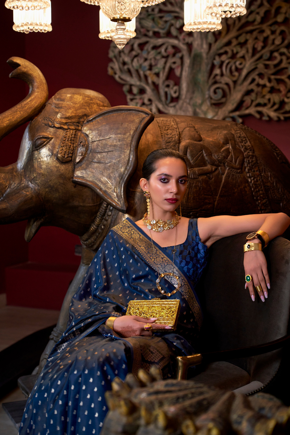 Designer Satin Silk Saree with Intricate Woven Detailing