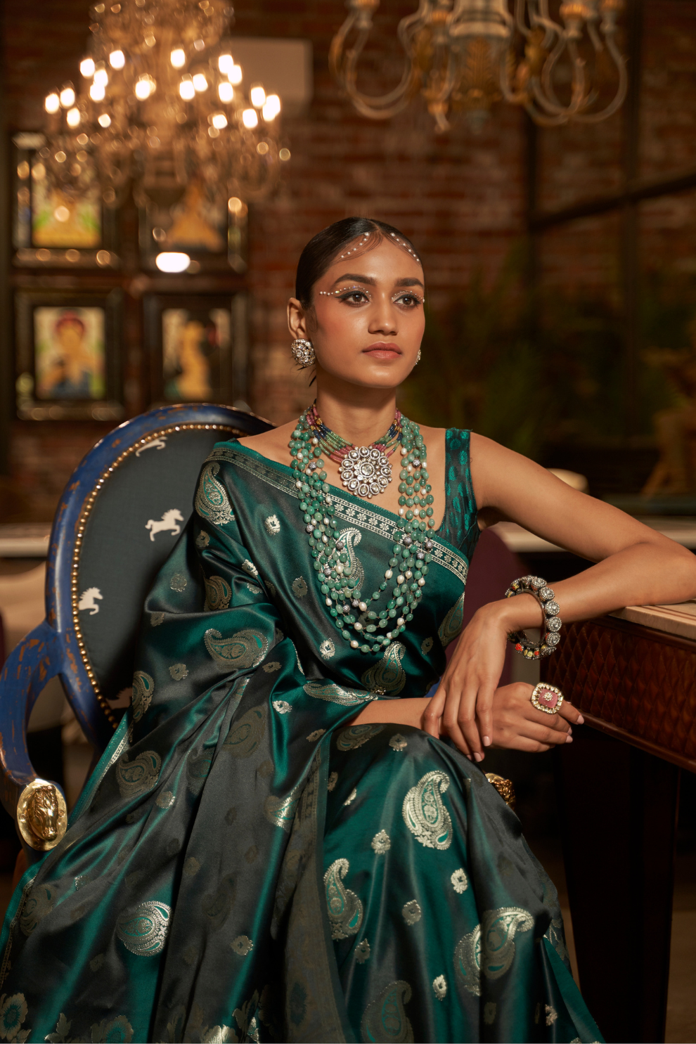 Pure Satin Saree with Elegant Handloom Weaving Design