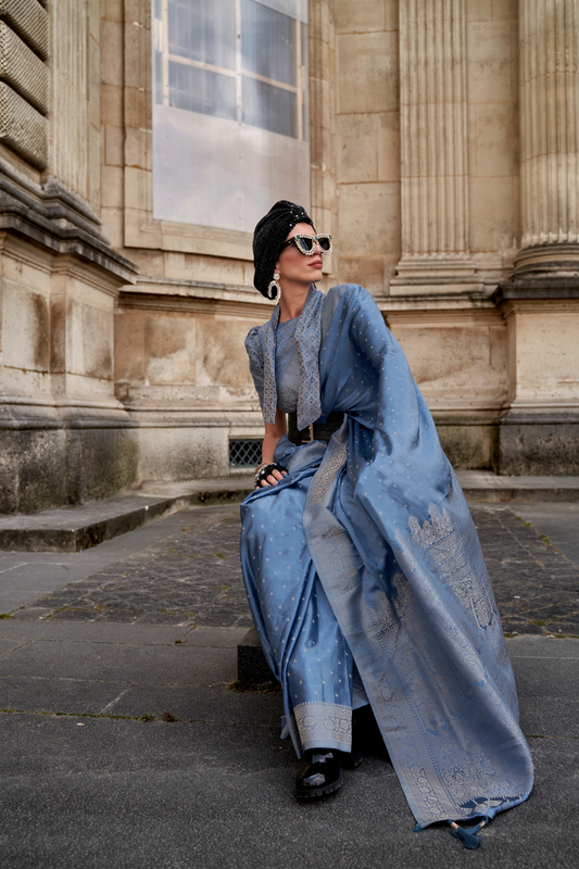 Banarasi Satin Silk Saree with Rich Traditional Weaving