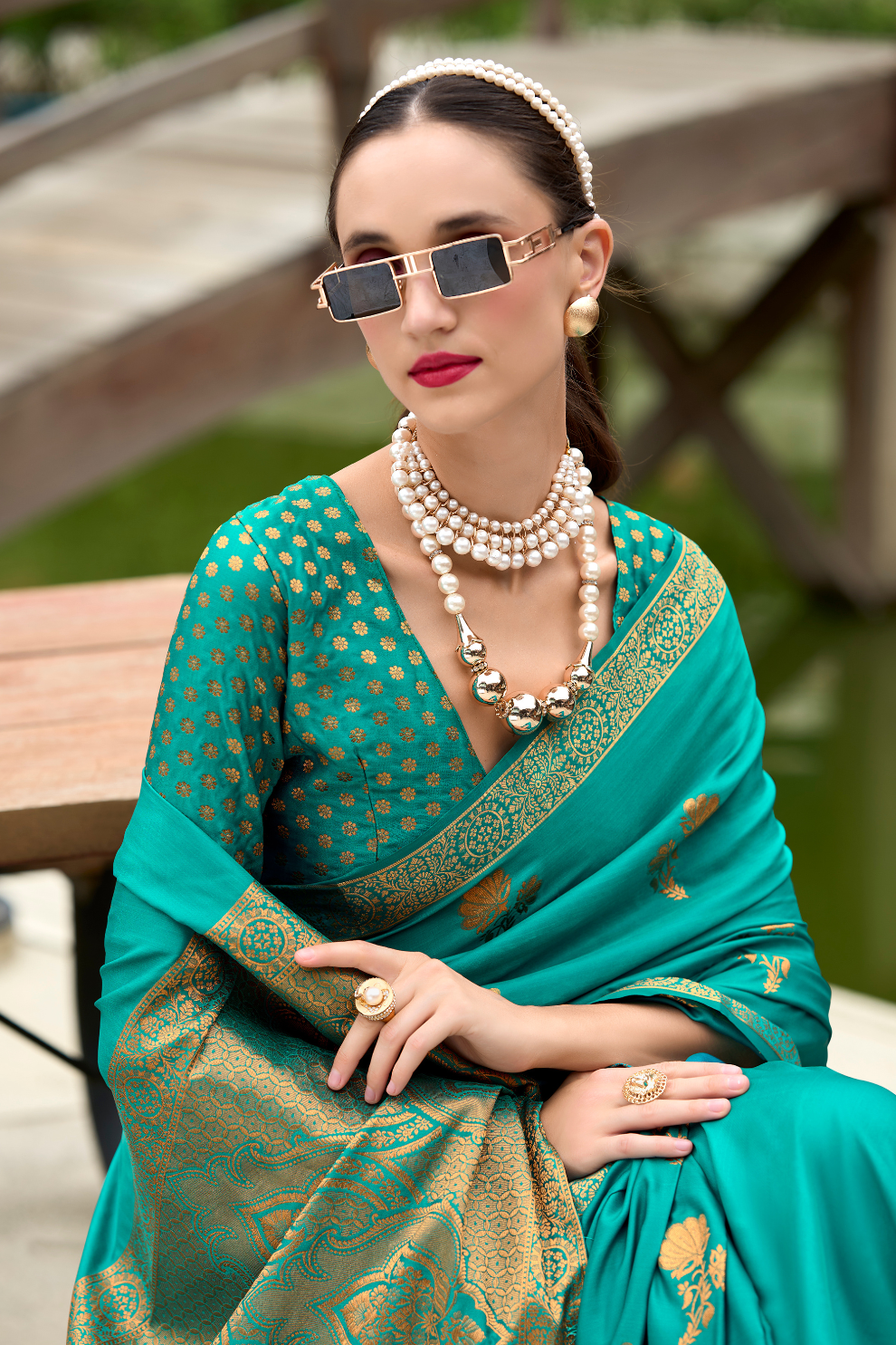 Royal Handwoven Satin Saree with Intricate Zari Detailing - LaVante Fashion