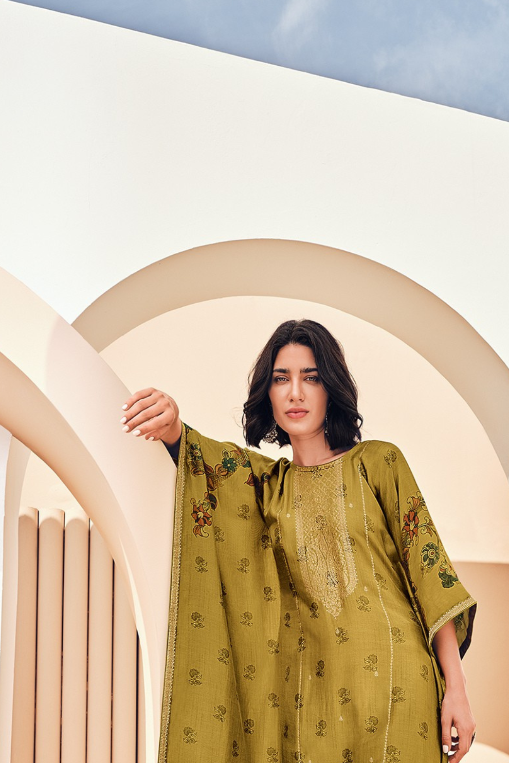 Pure Viscose Digitally Printed Kaftan with Pants