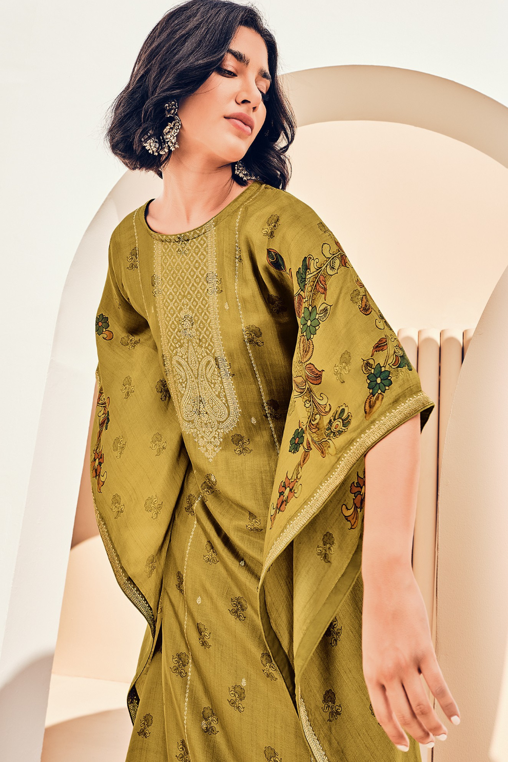 Pure Viscose Digitally Printed Kaftan with Pants