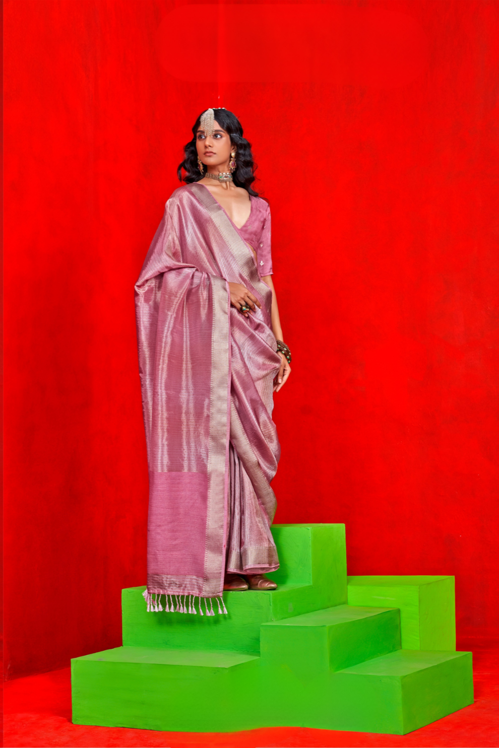 Pure Viscose Zari Tissue Saree with Subtle Shine and Elegance