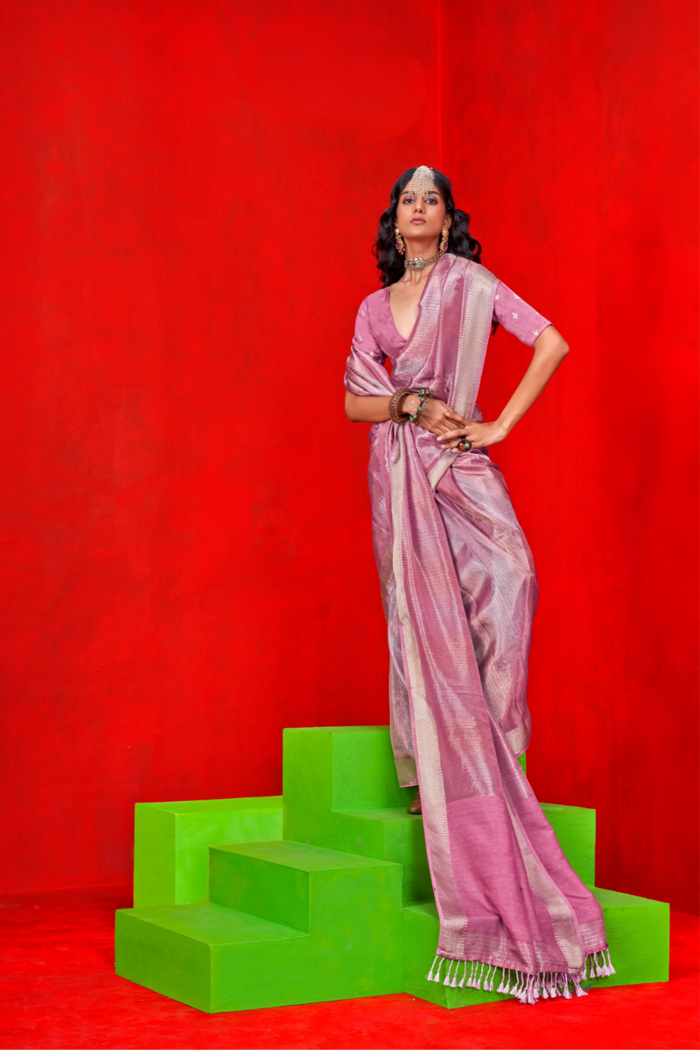 Pure Viscose Zari Tissue Saree with Subtle Shine and Elegance