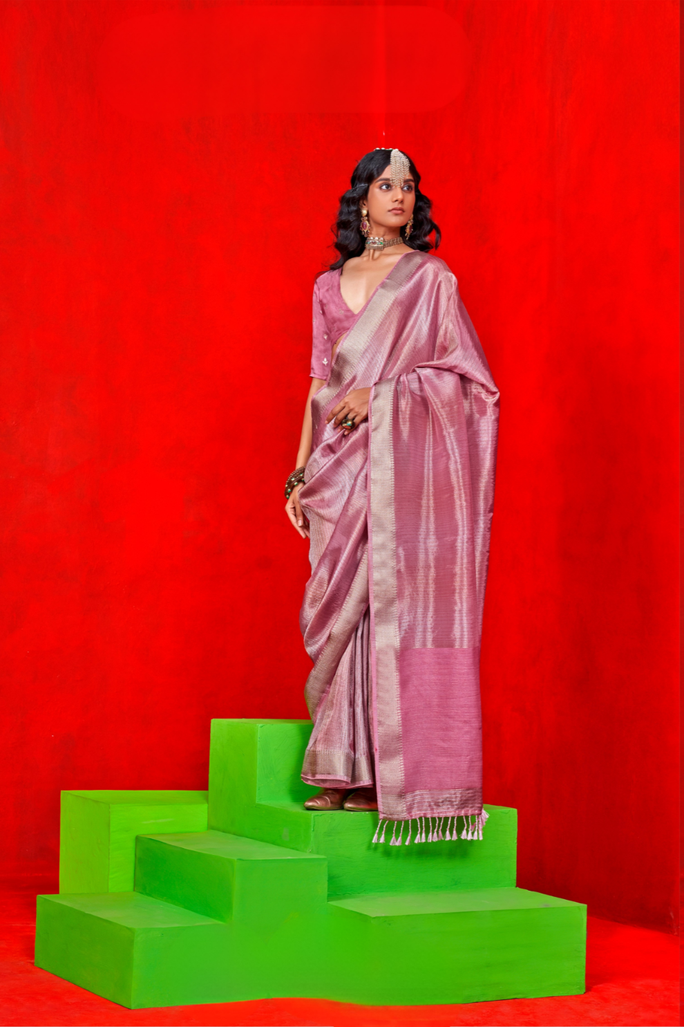 Pure Viscose Zari Tissue Saree with Subtle Shine and Elegance