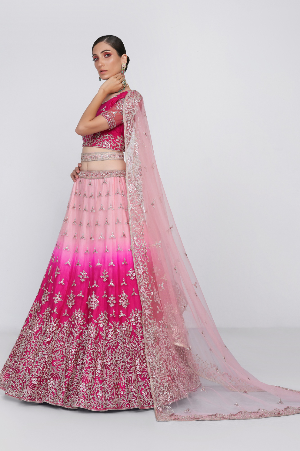 Graceful Wedding Lehenga Choli In Net Fabric With Embroidery Work