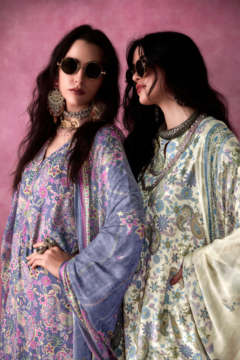 Pure Muslin Salwar Suit with Digital Print & Elegant Embroidery