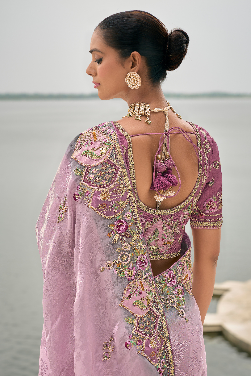 Opulent Glamour in Viscose Jacquard with Zari Sequins & Stone Embroidery