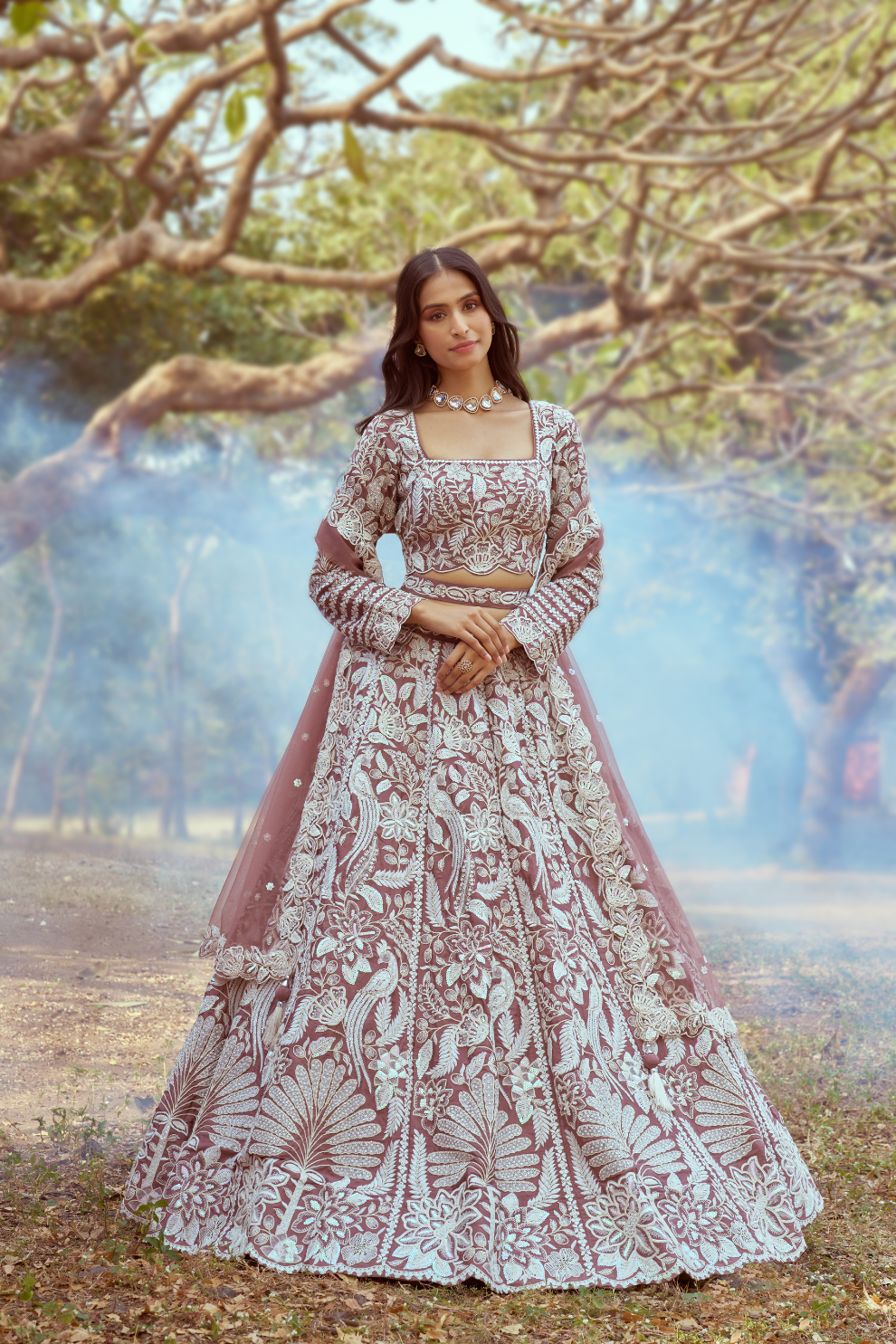 Elegant Satin Lehenga Set with Handcrafted Sequin Embroidery