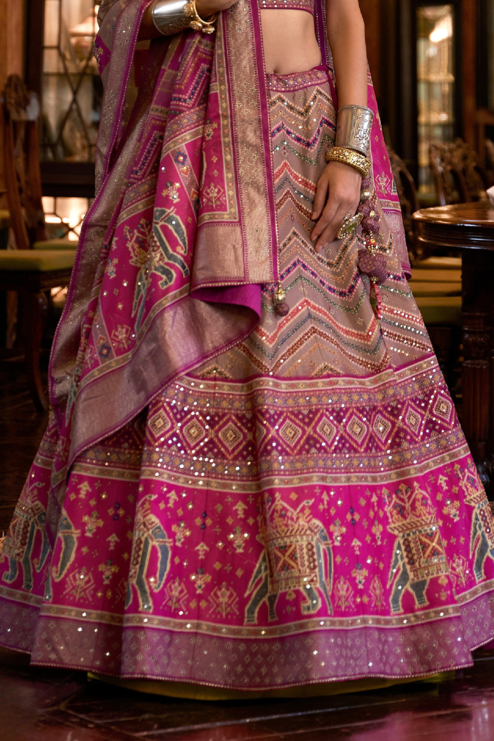 Radiant Pink Silk Lehenga For Special Occasions - LaVante Fashion